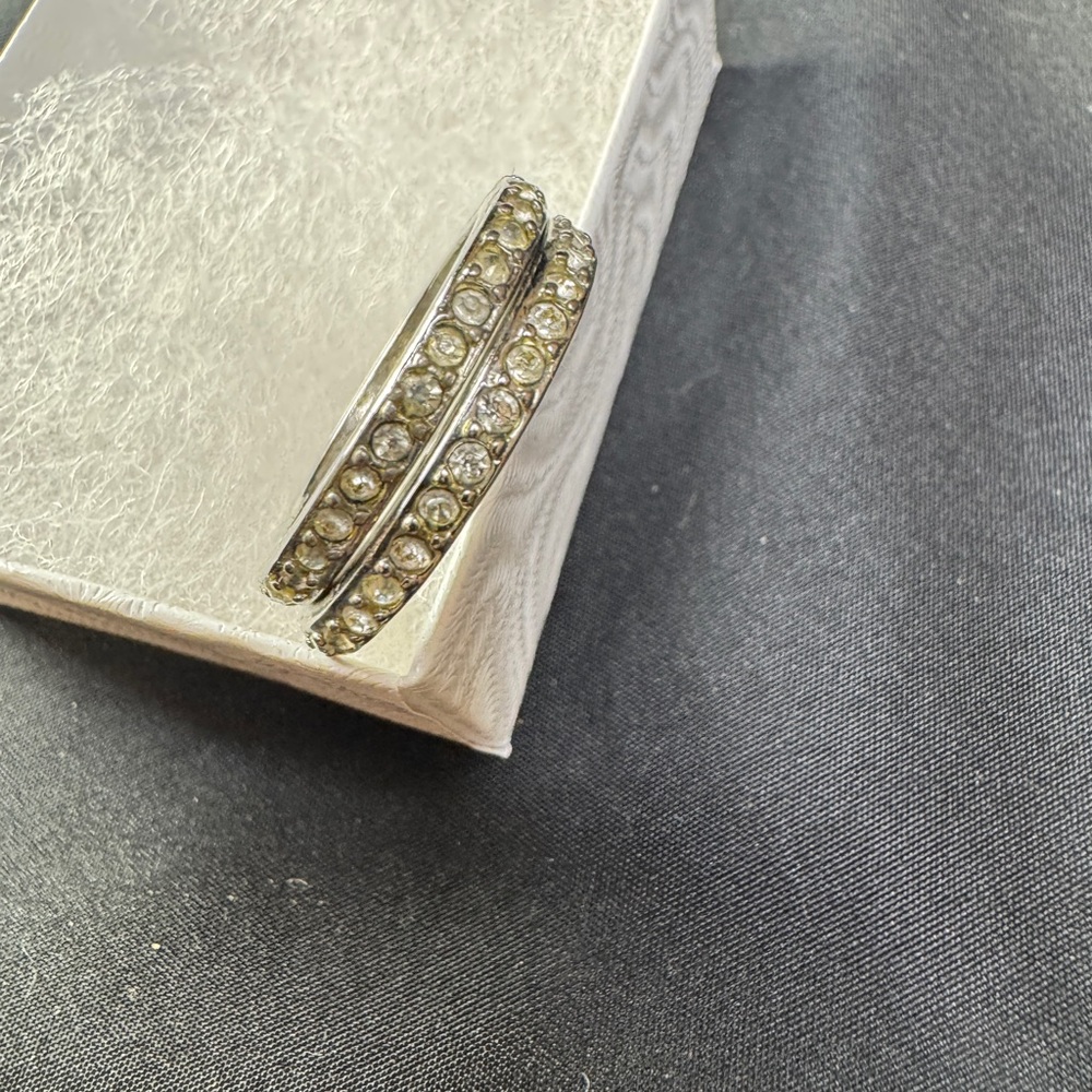 Chico’s Silver Rhinestone Ring Set - Picture 5 of 5